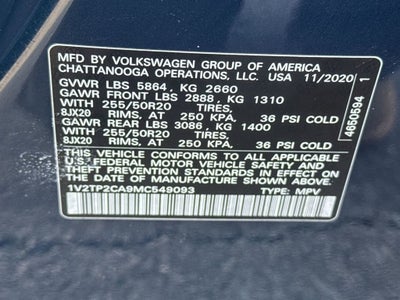 2021 Volkswagen Atlas 2.0T SEL Premium