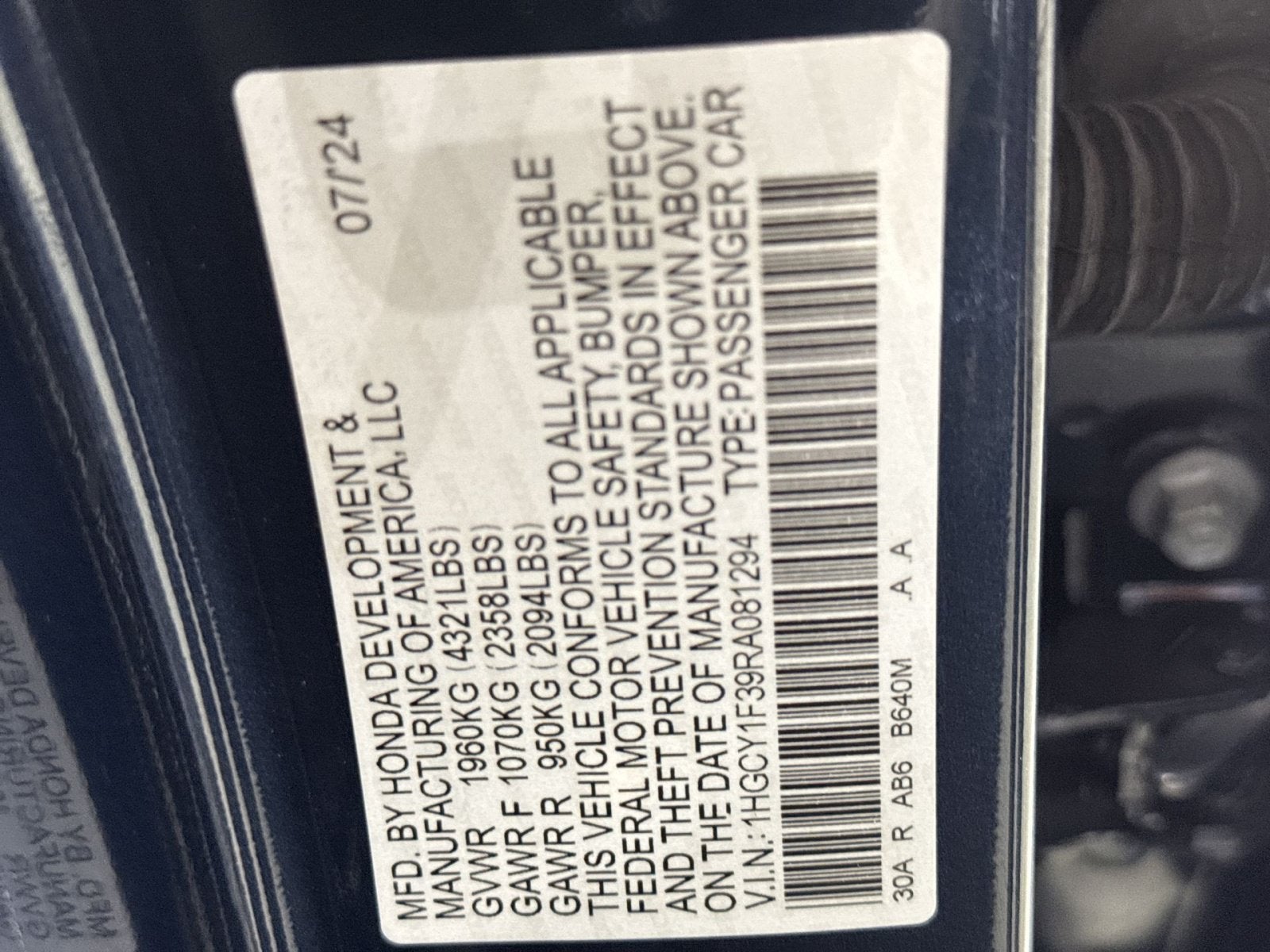 2024 Honda Accord Sedan EX